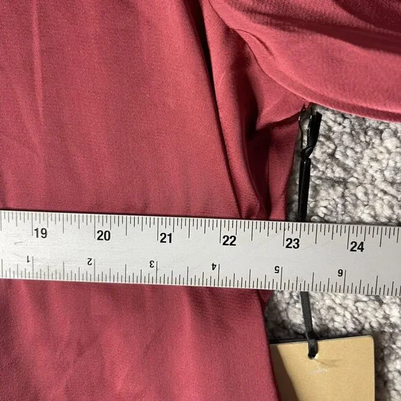 Halogen Dress Womens 2XL Burgundy Tiered Babydoll Long Sleeve Keyhole Ruffle Hem - Picture 3 of 6